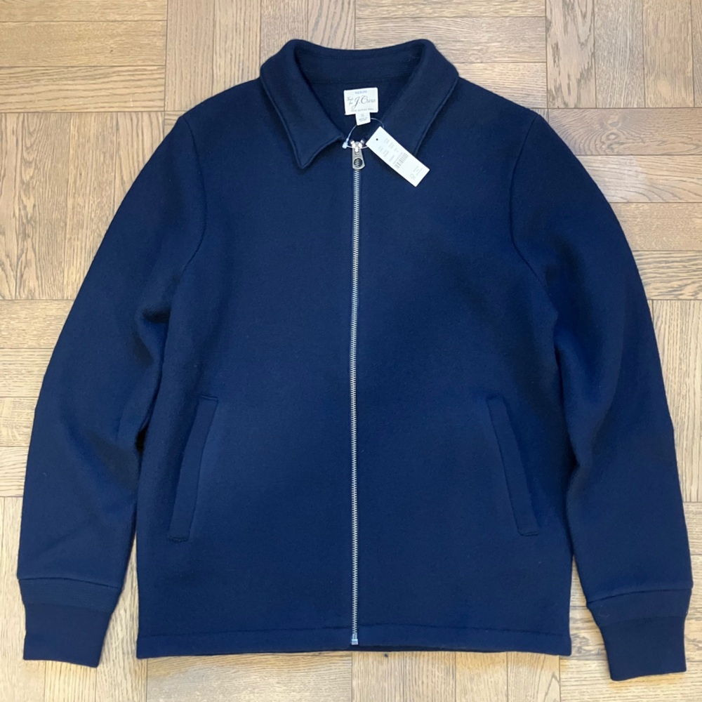 NWT Men’s J. Crew Boiled Merino Wool Coach’s Sweater Jacket Size S